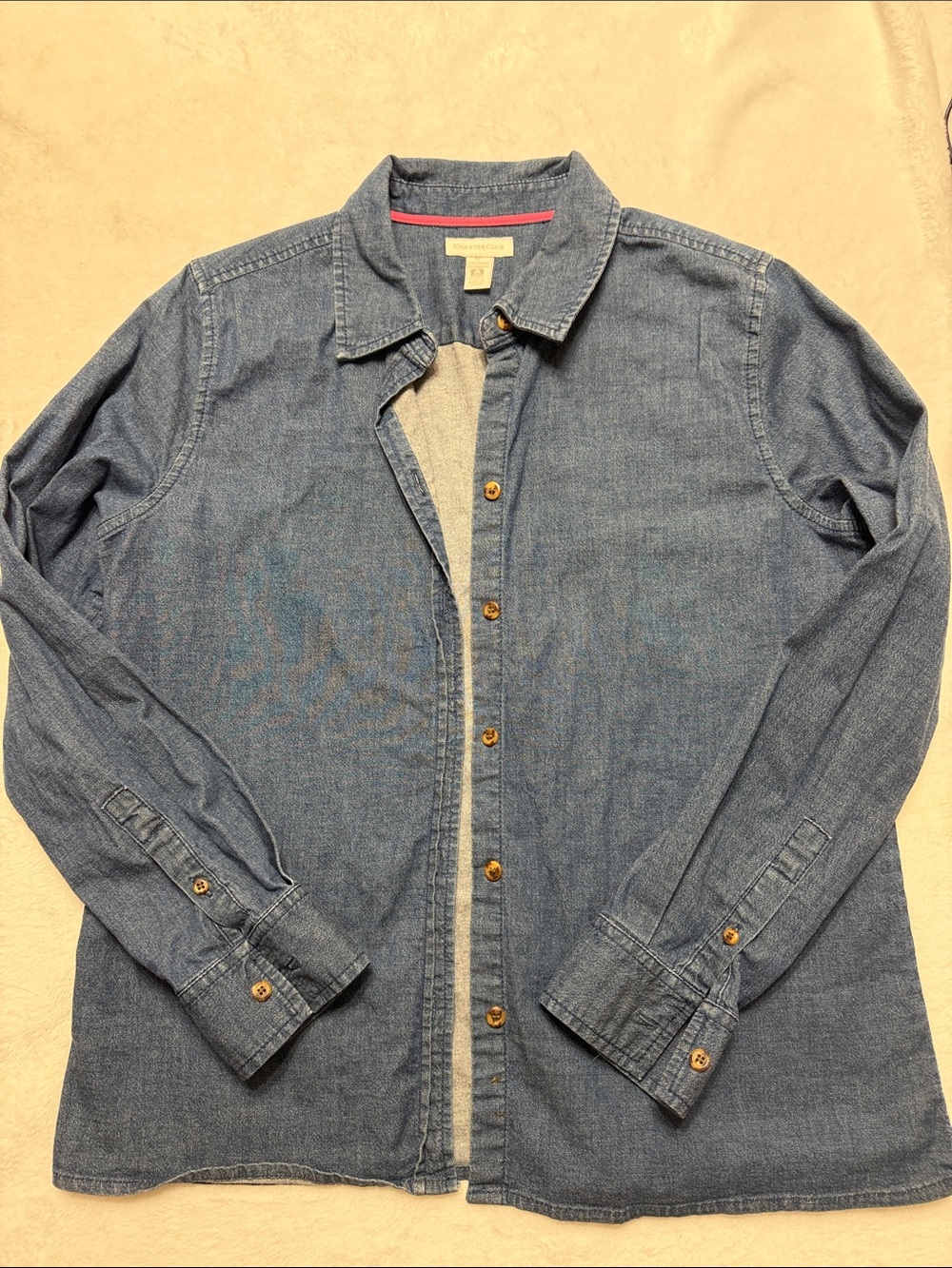 Charter Club Blue Chambray Button-Down Shirt